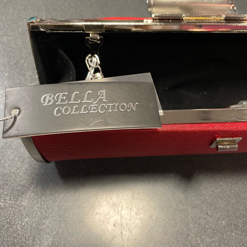 Satin Clutch with Rhinestone Latch - Picture 5 of 5